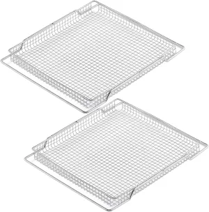 BOV800XL Air Fryer Basket Replacement Parts for Breville Countertop Smart Oven Air Fryer Rack 304 Stainless Steel Oven Rack Convection Toaster Oven BOV845BSS Wire Rack B0V800XL Mesh Basket 2 Pcs