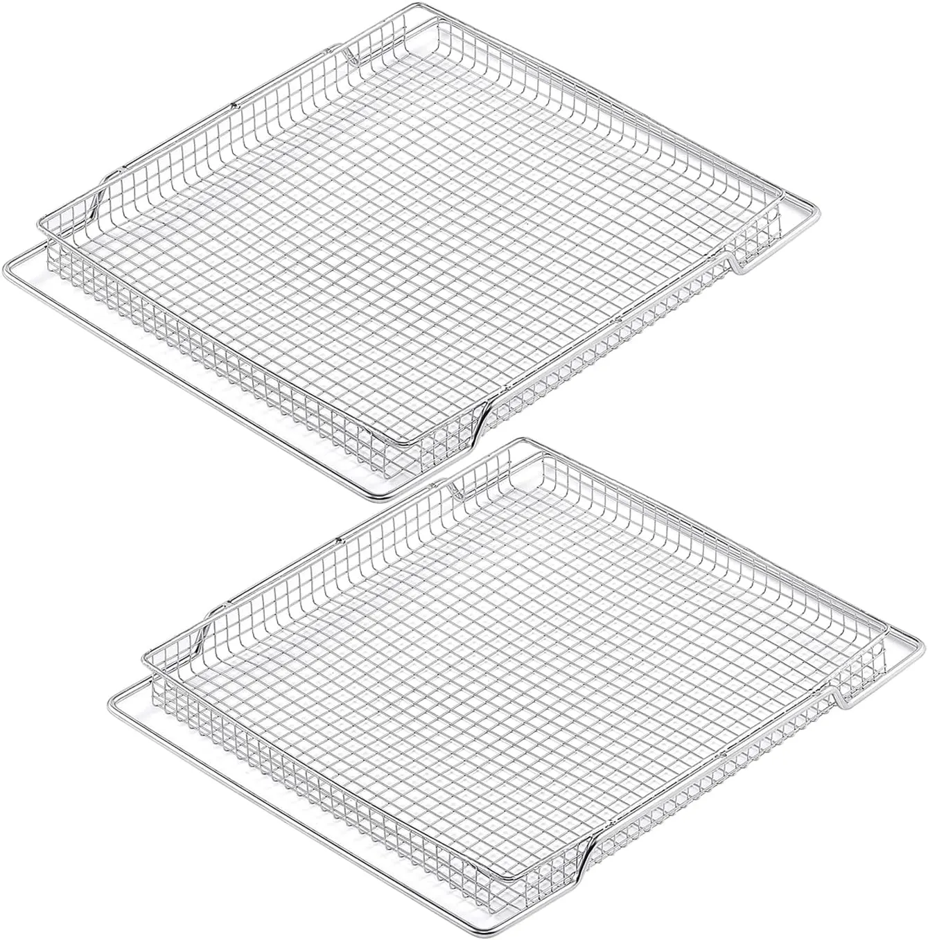 BOV800XL Air Fryer Basket Replacement Parts for Breville Countertop Smart Oven Air Fryer Rack 304 Stainless Steel Oven Rack Convection Toaster Oven BOV845BSS Wire Rack B0V800XL Mesh Basket 2 Pcs