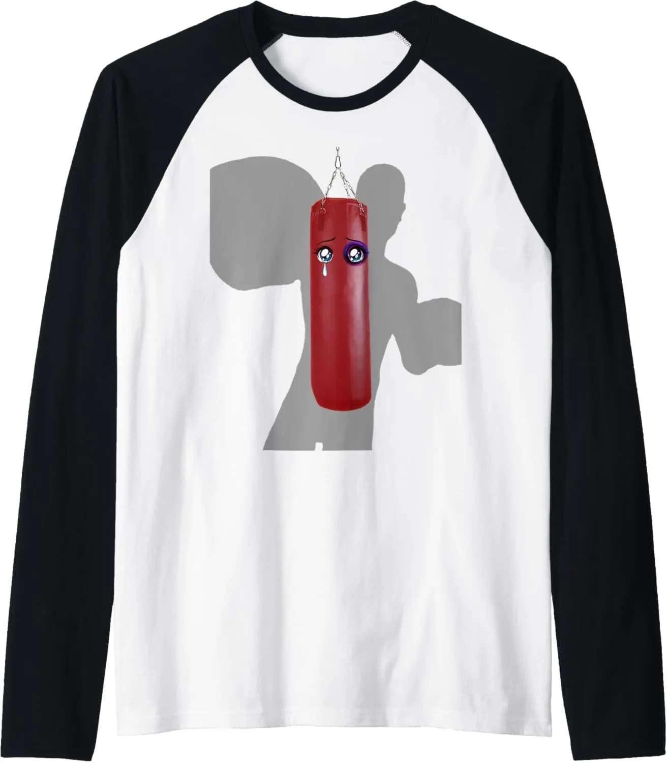 Boxing Bag Cry Raglan Baseball Tee