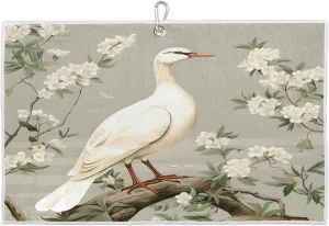 Branches Elegant Bird Golf Towel with Heavy Duty Carabiner Clip Quick Dry Ultra Absorbent Club Ball Cleaning Towel Golf Accessories for Men Women