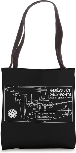 Breguet Deux-Ponts French Transport Aircraft Blueprints Tote Bag