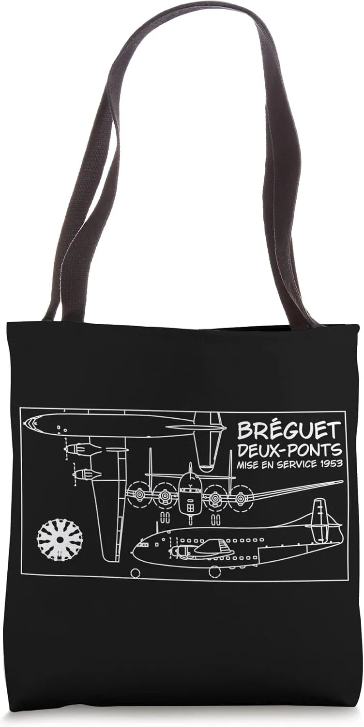 Breguet Deux-Ponts French Transport Aircraft Blueprints Tote Bag