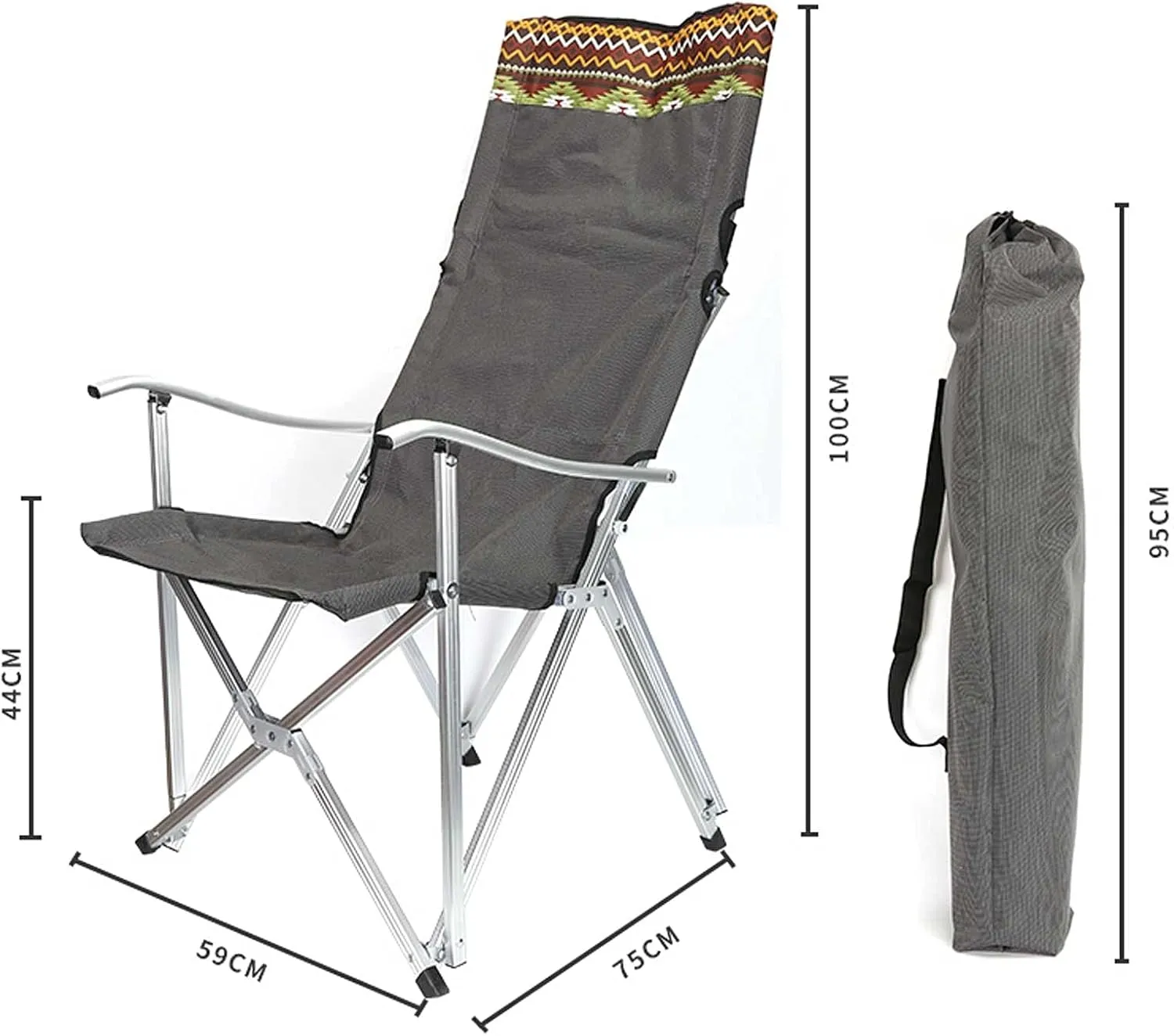 BTZHY Recliner Chair,Portable with Backrest,Outdoor Leisure Fishing Chair,Foldable Sketching Chair,Strong Waterproof,for Beach,Barbecue,Travel.