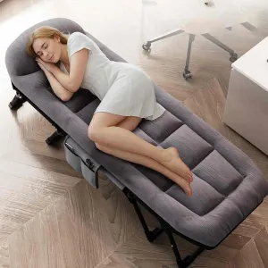 Camp Cots for Adults XL Heavy Duty Wide, 6-Speed Adjustment, 8 Support Points at The Bottom, Side Storage Bag, can Sit, Lean Or Lie Down, Easy to Store, 170x55x25CM