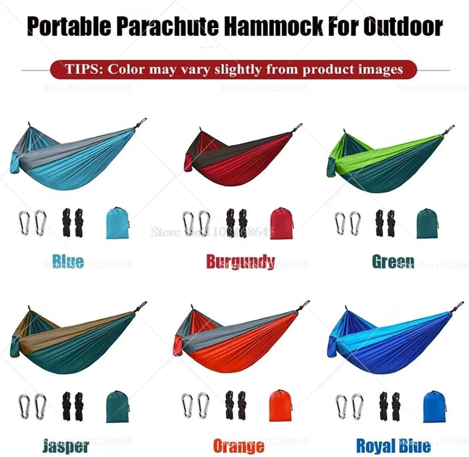 Camp Double Nylon Hammocks Camping Portable Parachute Hammock Outdoor Hiking Travel Backpacking Camping Gear Strong (Jasper)