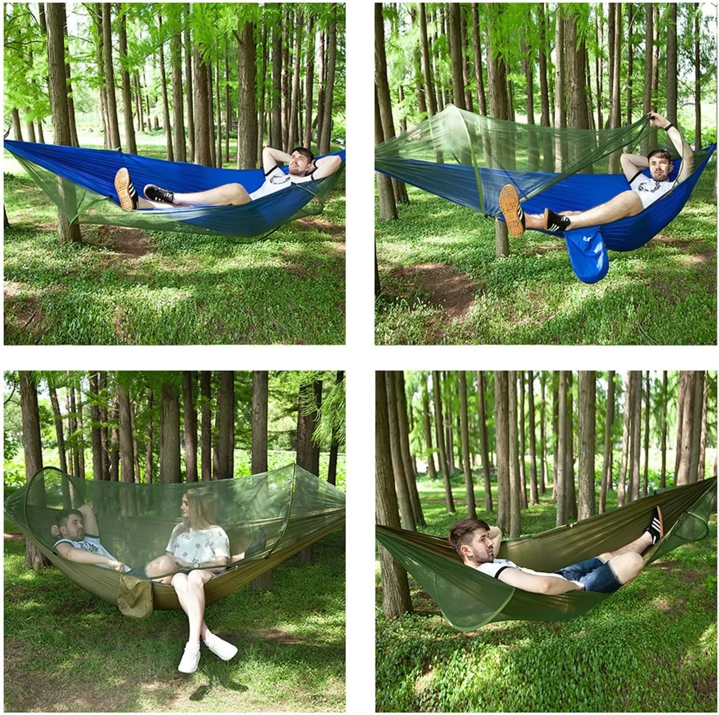 Camp Portable Outdoor Camping Hammock 1-2 Person Go Swing with Mosquito Net Hanging Bed Ultralight Tourist Sleeping Hammock Strong (A S250x120cm)