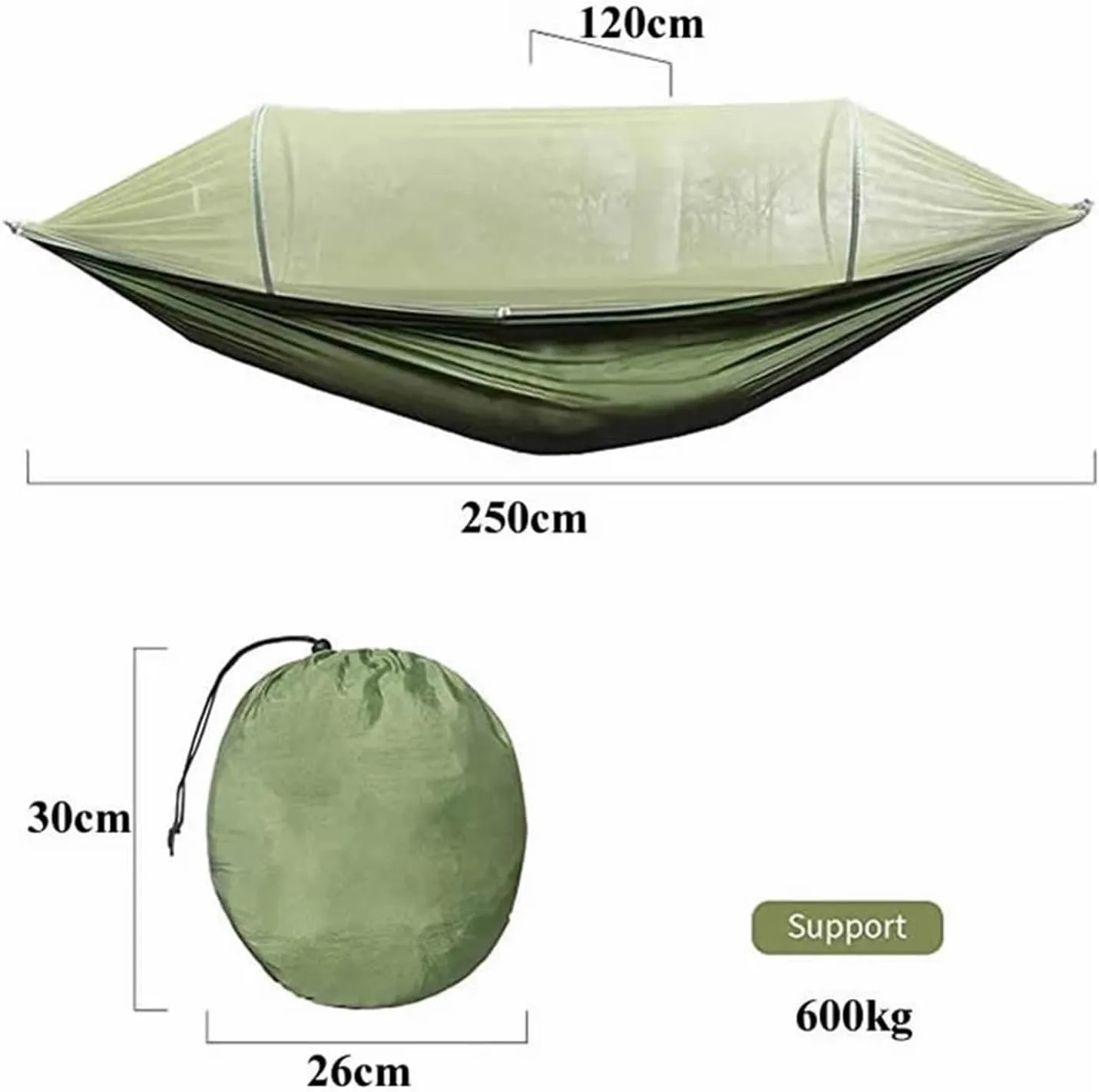 Camp Portable Outdoor Camping Hammock 1-2 Person Go Swing with Mosquito Net Hanging Bed Ultralight Tourist Sleeping Hammock Strong (A S250x120cm)