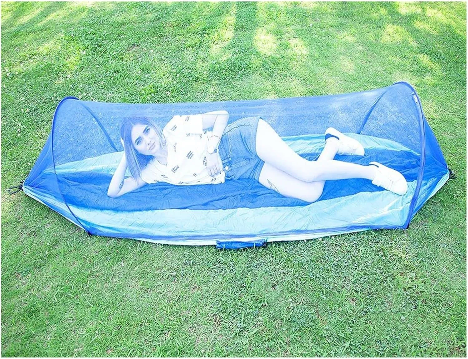 Camp Portable Outdoor Camping Hammock 1-2 Person Go Swing with Mosquito Net Hanging Bed Ultralight Tourist Sleeping Hammock Strong (A S250x120cm)