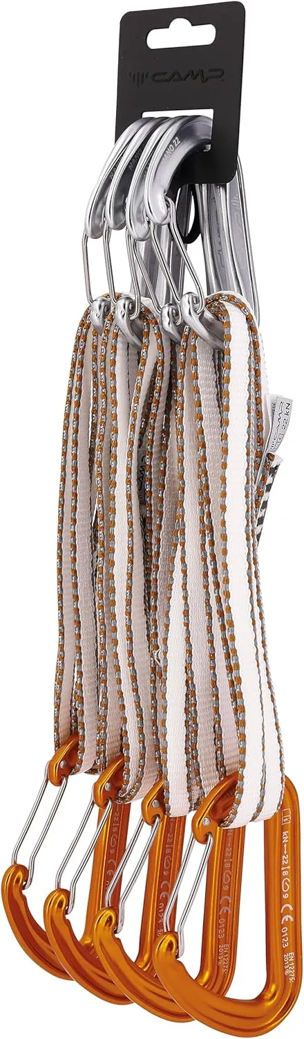 CAMP Unisex's Mach Express Dyneema (Pack of 4) Quickdraw, Silver/White/Orange, 60cm