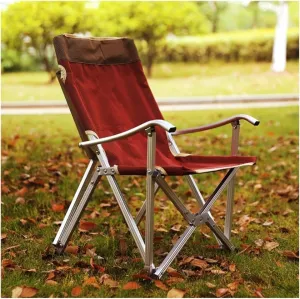 Camping Chair Fishing Chair Folding Chairs Camping Outdoor Chair Portable Folding Chairs For Relax Camping Fishing Backrest Stool Aluminum Alloy Leisure Beach Chair Lawn Chairs Outside ( Color : Red )