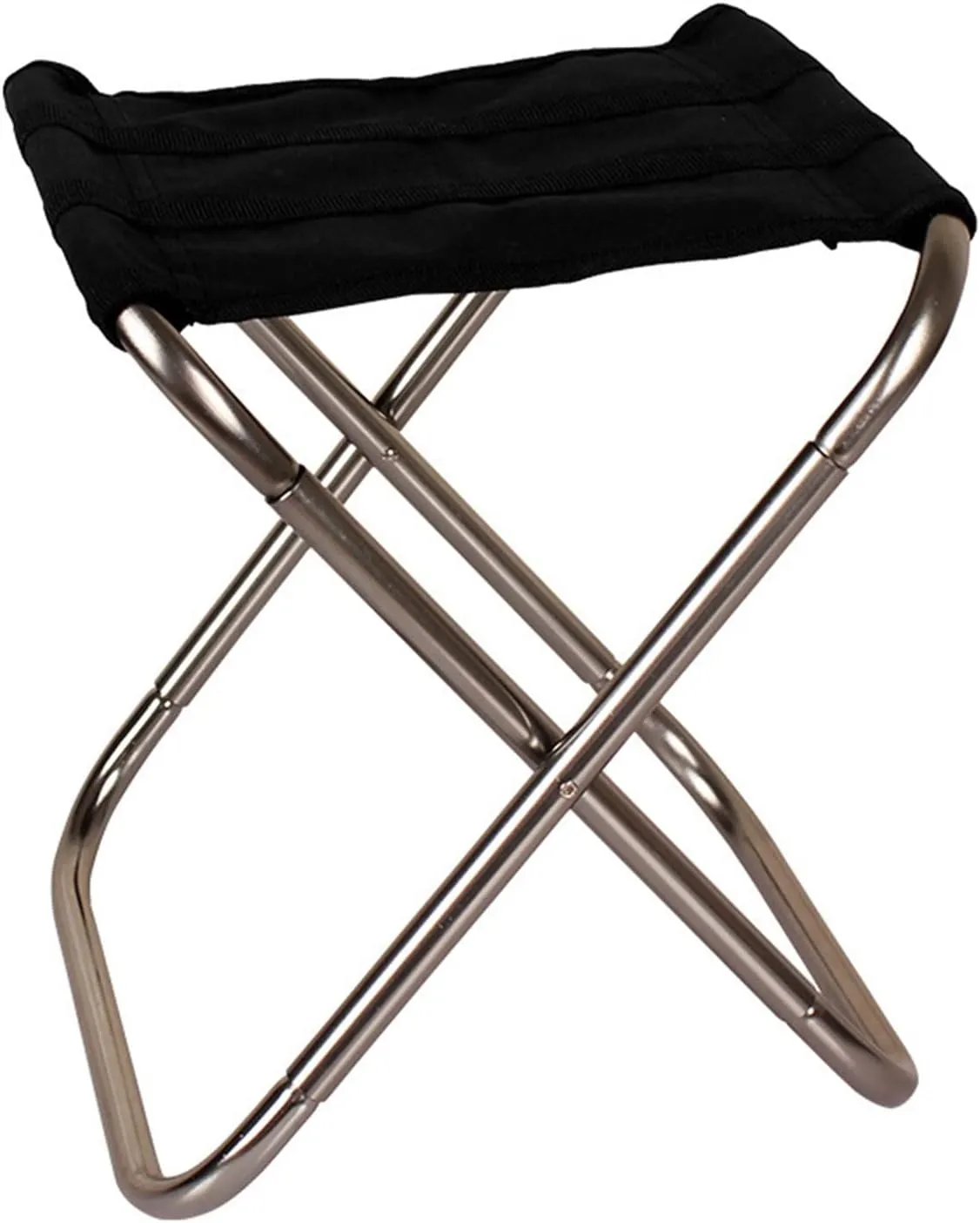 Camping Folding Stools Outdoor Aluminum Alloy Portable Folding Stool Small Maza Fishing Stool Chair Portable Camping Beach Chair Leisure Entertainment(Silver)