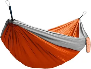 Camping Hammock Double Person Hammock Camping Rocking Chair Outdoor BBQ Travel Swing Hammock Climbing Rest Bed Furniture, Orange