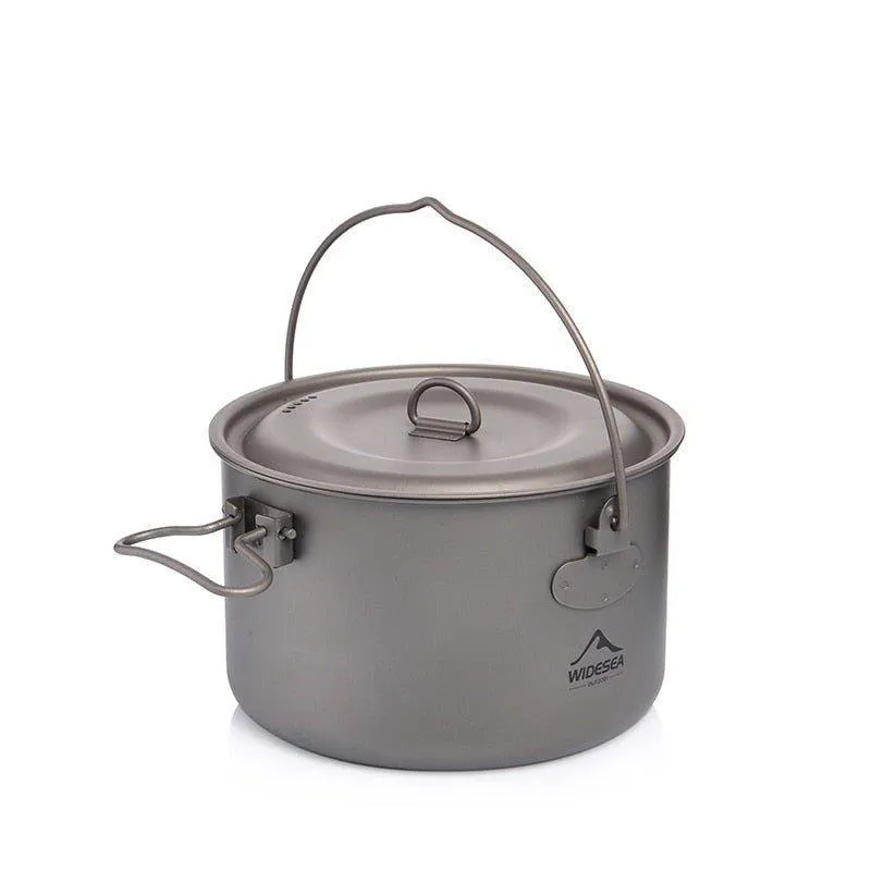 Camping Tableware Titanium Cookware set tourism cauldron Outdoor Cooking Pot Picnic Kitchen Hiking Trekking