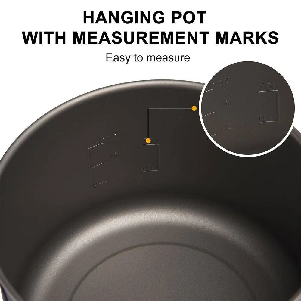 Camping Tableware Titanium Cookware set tourism cauldron Outdoor Cooking Pot Picnic Kitchen Hiking Trekking