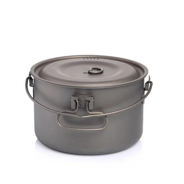 Camping Tableware Titanium Cookware set tourism cauldron Outdoor Cooking Pot Picnic Kitchen Hiking Trekking