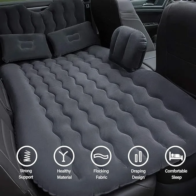 Car Air Mattress Back Seat for Chevrolet Tahoe,Double Side Flocking Car Bed Portable Air Mattress Car Sleeping Mattress Car Accessories Cars Camping Bed,Black