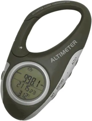 Carabiner Altitude Gauge Compact Thermometer for Camping Outdoor Barometer