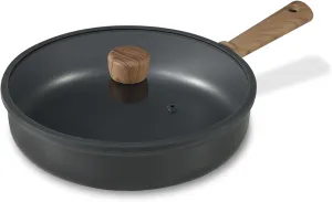 CAROTE Titanium Pan Non Stick Frying Pans, 8/9.5/11 Inch Nonstick Skillet Chef's Pan with lid, Compatible with All Stoves, 8''