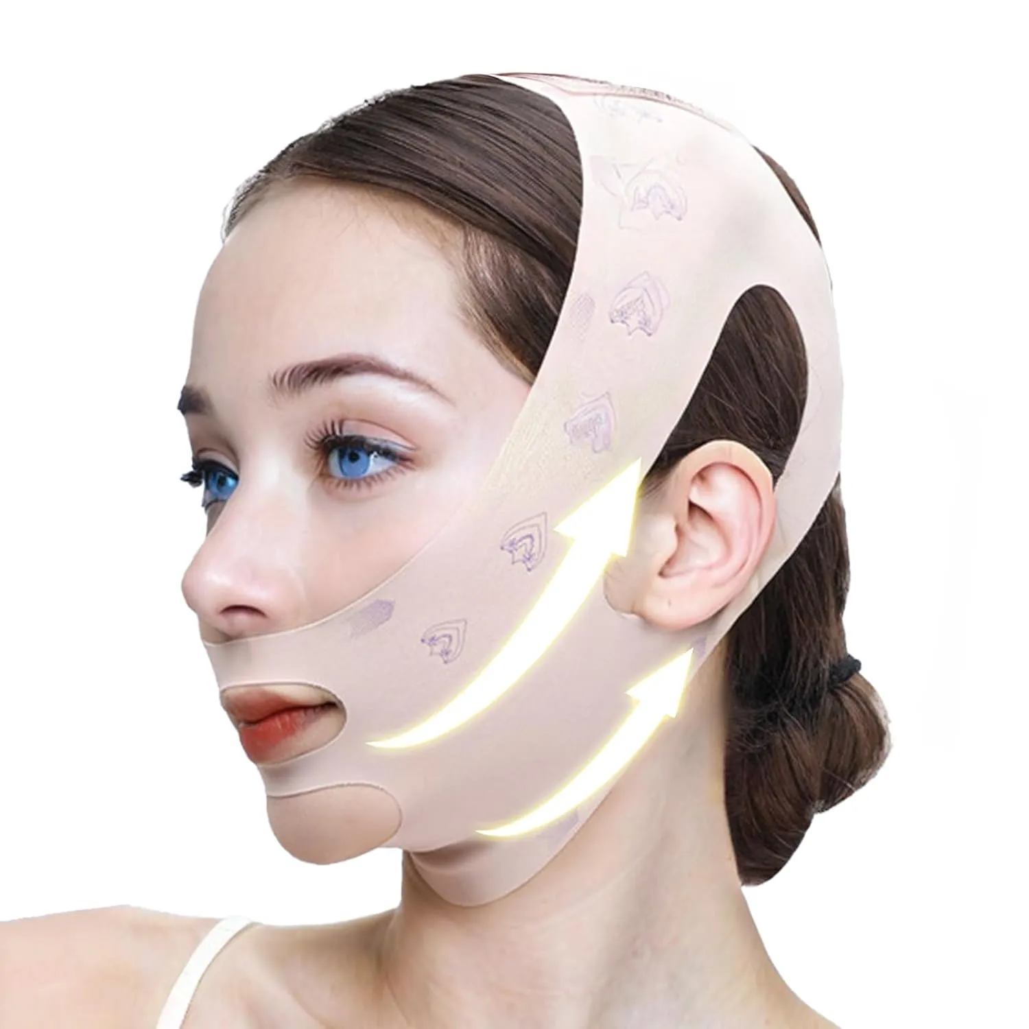 Chin Strap for Sleeping - Adjustable V-Line Face Lifting Mask for Women, Double Chin Slimmer with Breathable & Comfortable Design, Jawline Contouring Strap for Overnight Skincare