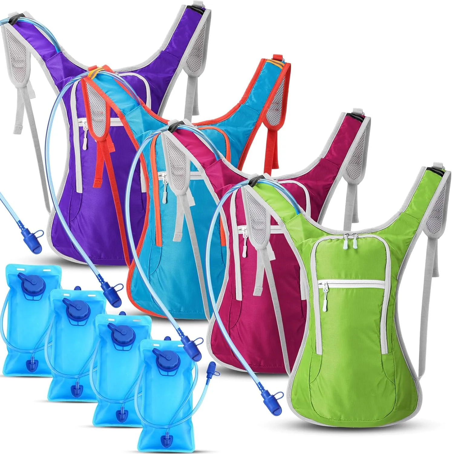 Chunful Hydration Backpack with 2 L Water Bladder Lightweight Hydration Bladder Pack for Women Teenagers Water Backpack Outdoor for Hiking Cycling Camping Music Festival