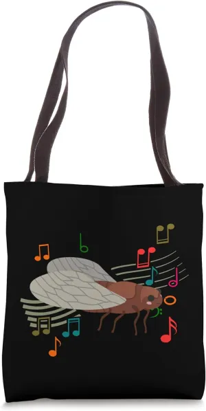 Cicadas Music Notes Double Brood Emergence Funny 2024 Tote Bag
