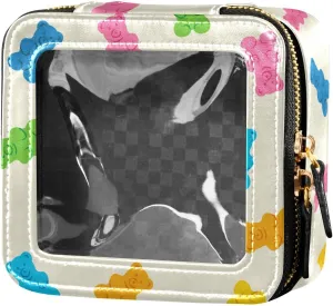 Clear Makeup Bag Gummy Bear Jelly Candy Colorful Travel Toiletry Bag with Zipper Small MakeUp Organizer Travel Essentials Cosmetic Bags for Women
