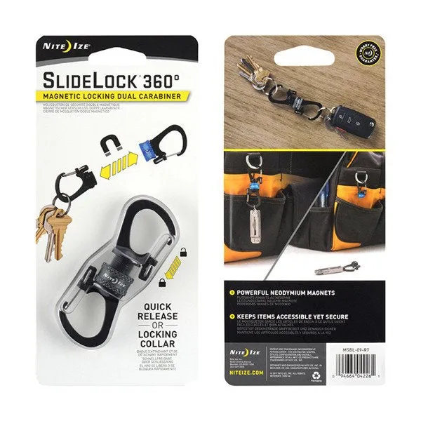[CLEARANCE] Nite Ize - SlideLock 360° Magnetic Locking Dual Carabiner