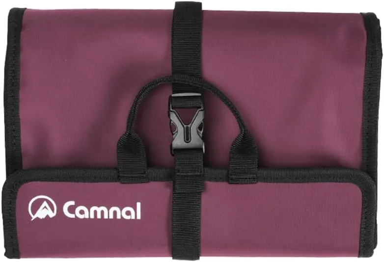 Climbing Quickdraw Hanging Storage Bag, Carabiner Hook Gear Equipment Parts Collections, Durable Foldable Bundled Roll Waterproof Bag(Fuchsia)