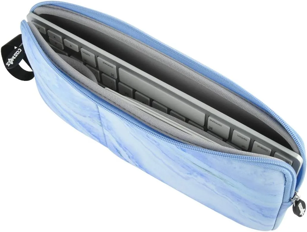 CM Neoprene Carrying Case Bag Protection Pouch Compatible with Magic Keyboard & Mouse, Trackpad (Blue Marble Pattern)