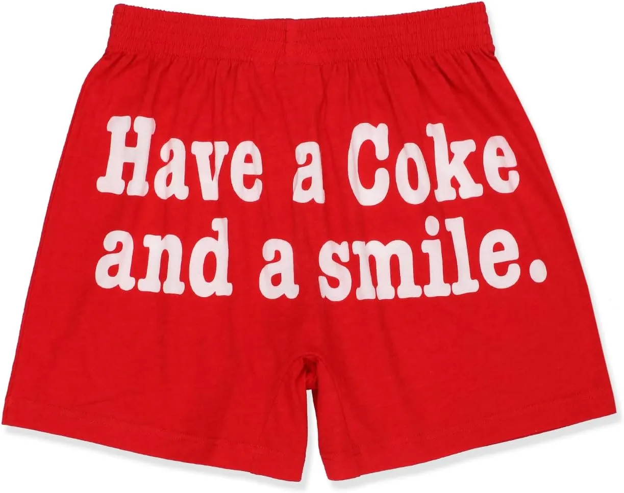 Coca-Cola Diet Coke Logo Mens Novelty Button Fly Boxer Lounge Shorts