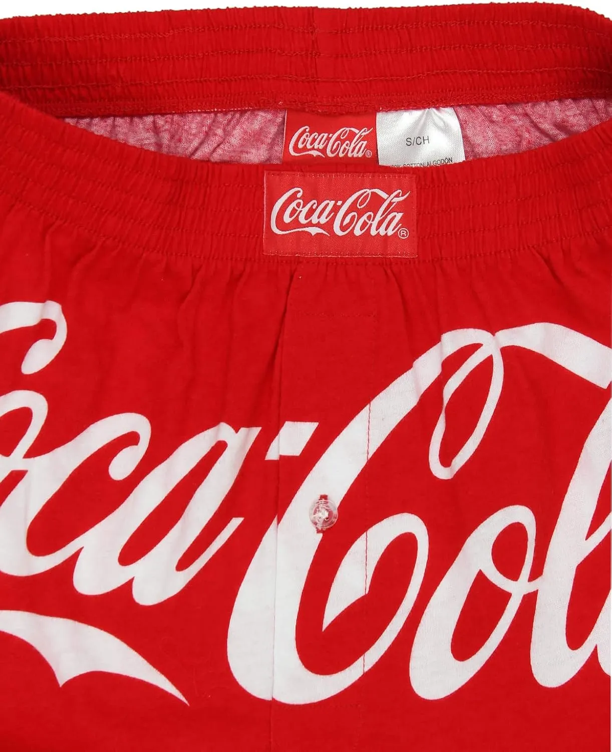 Coca-Cola Diet Coke Logo Mens Novelty Button Fly Boxer Lounge Shorts