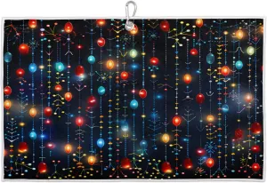 Colored Lights Golf Towel with Heavy Duty Carabiner Ultra Absorbent Quick Dry Perfect for Cleaning Clubs Balls Gear Essential Golf Accessory for Men Women Kids
