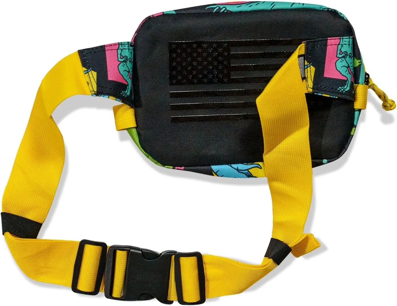Combat Iron Tactical Men’s Fanny Pack | Adjustable Waist Belt, Zippered Pockets | Compact Lightweight Belt Bag | Everyday Hip Pouch for Travel Outdoor Running Hunting | Dinosaur World