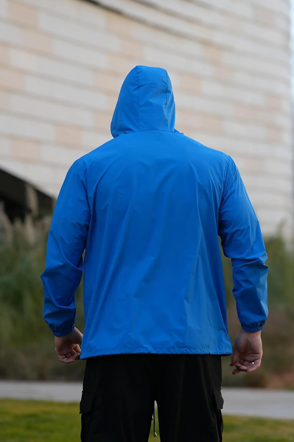 COOFANDY Rain Jacket Men Packable Waterproof Raincoat with Hood Lightweight Windbreaker for Hiking Cycling Golf