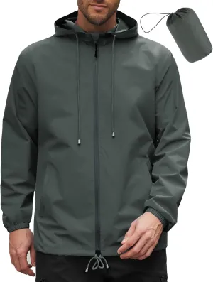 COOFANDY Rain Jacket Men Packable Waterproof Raincoat with Hood Lightweight Windbreaker for Hiking Cycling Golf