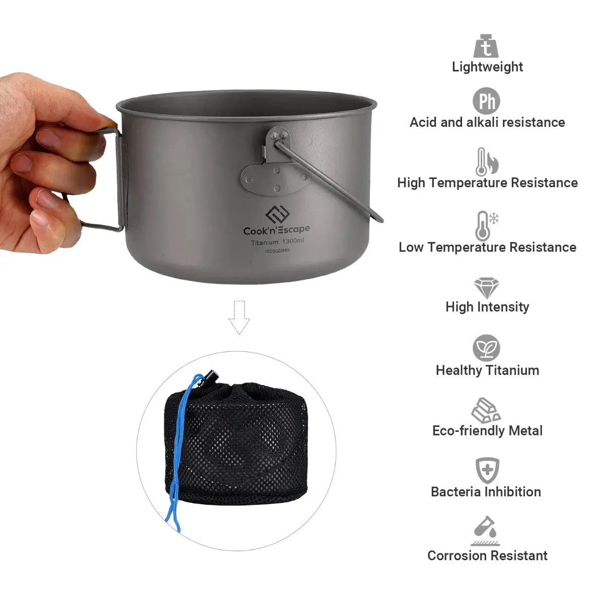 Cook'n'Escape 1300ml Titanium Hanging Pot