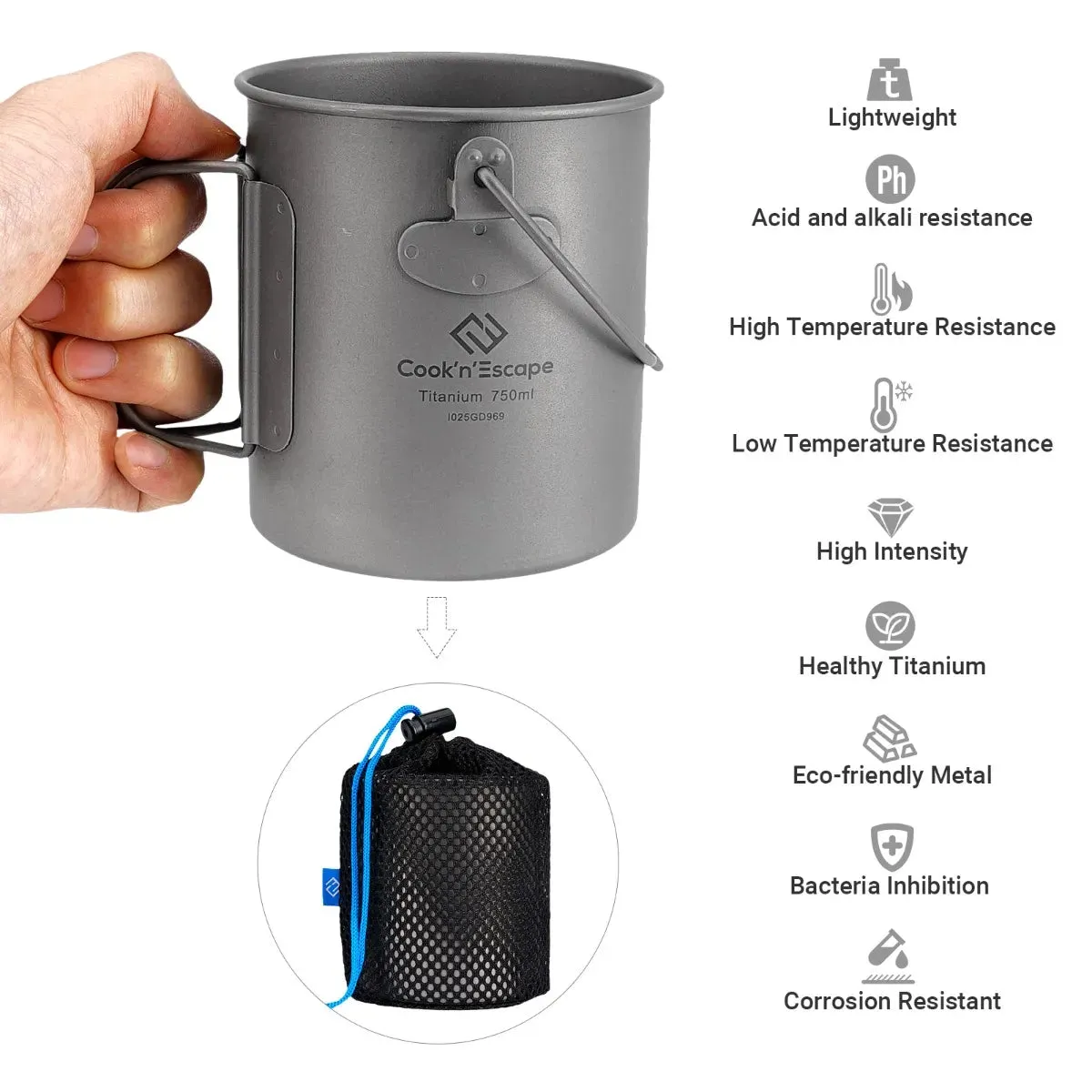 Cook'n'Escape 750ml Titanium Soloist Titanium Pot