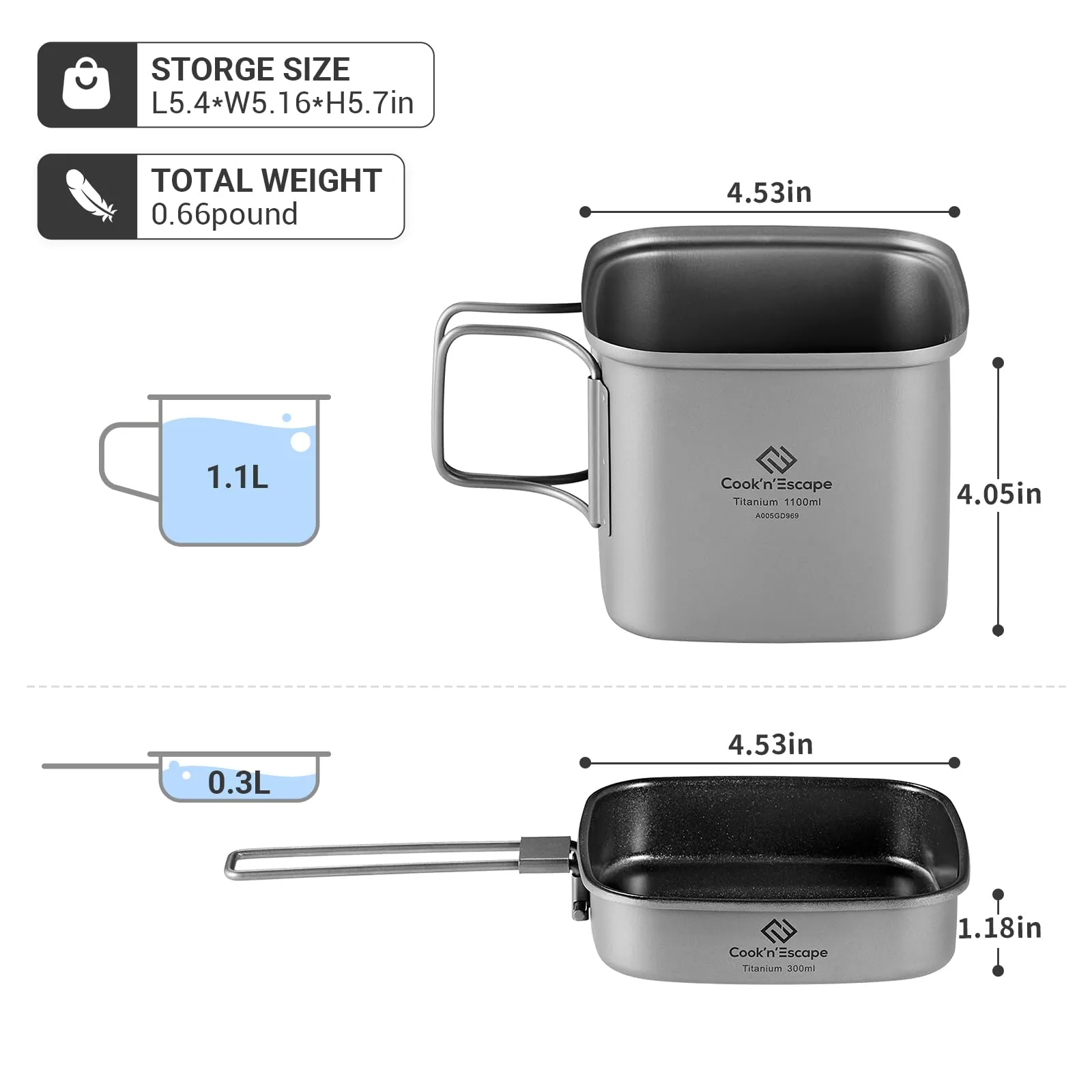 Cook'n'Escape Mount Logan Cookset Titanium cookset