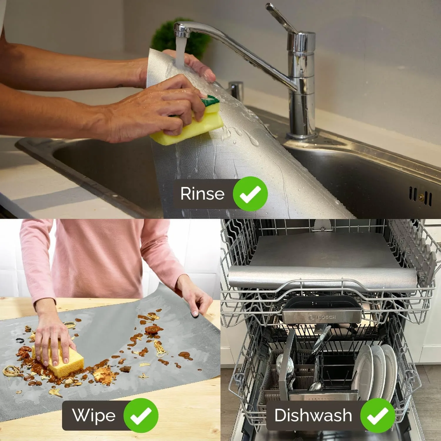 Cooks Innovations Non-Stick Oven Protector Mat - 2 Heavy Duty Nonstick Oven Rack Liners to Protect Convection, Electric, Gas, & Microwave Ovens - BPA & PFOA Free Heat Resistant Baking Mat