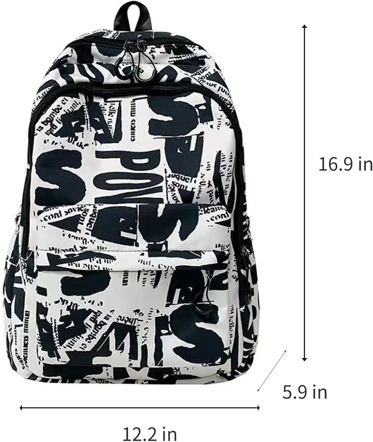 Cool Graffiti Backpack for Women Travel Bag Lightweight Large Bookbag Casual Laptop Computer Bag with Bottle Side Pockets (Blue)