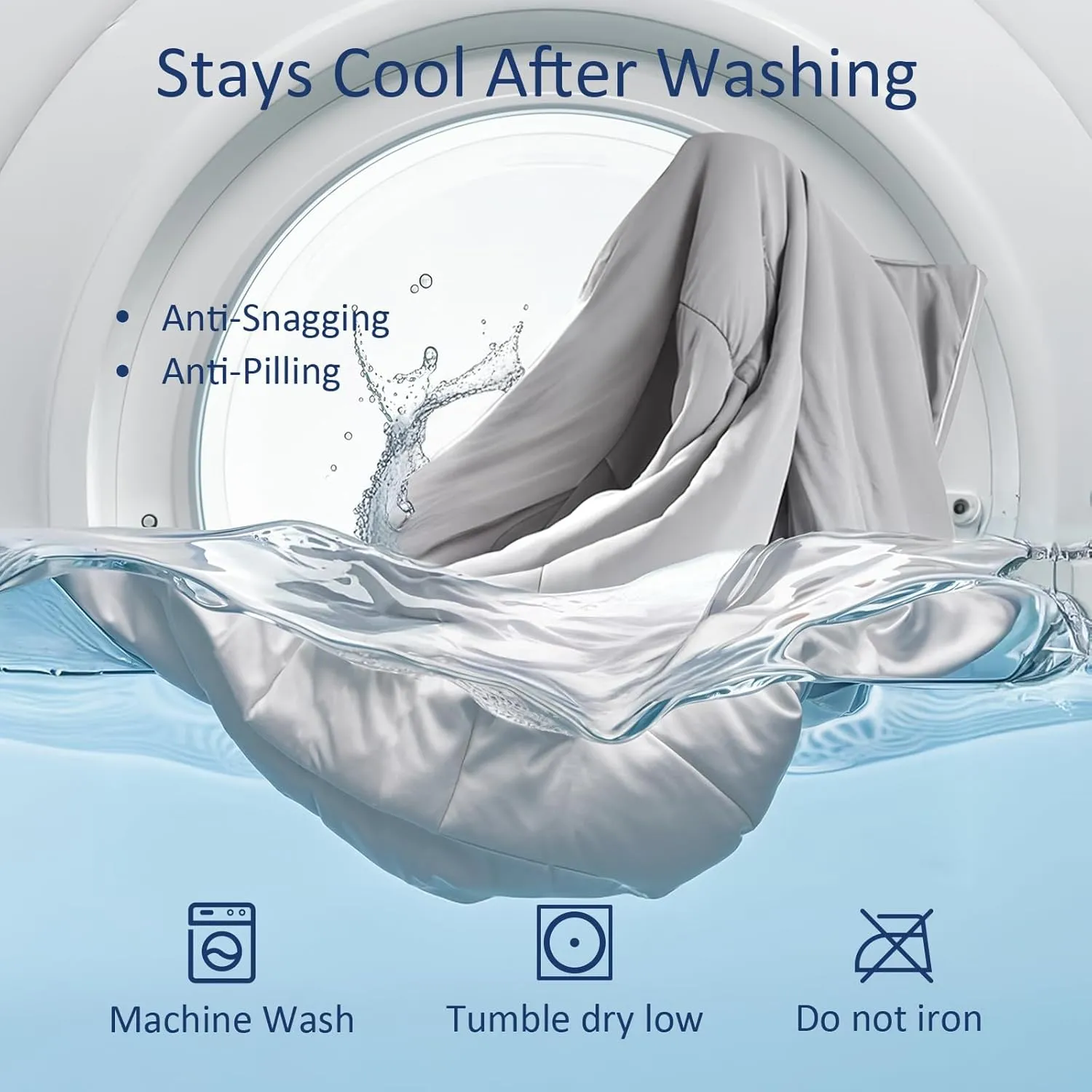 Cooling Blanket Comforter Hot Sleepers Full/Queen Soft Cooling Blanket, Double-Sided Cool Bedding for Night Sweats, All-Season Lightweight Comforter (90''x90'', Silver Gray)