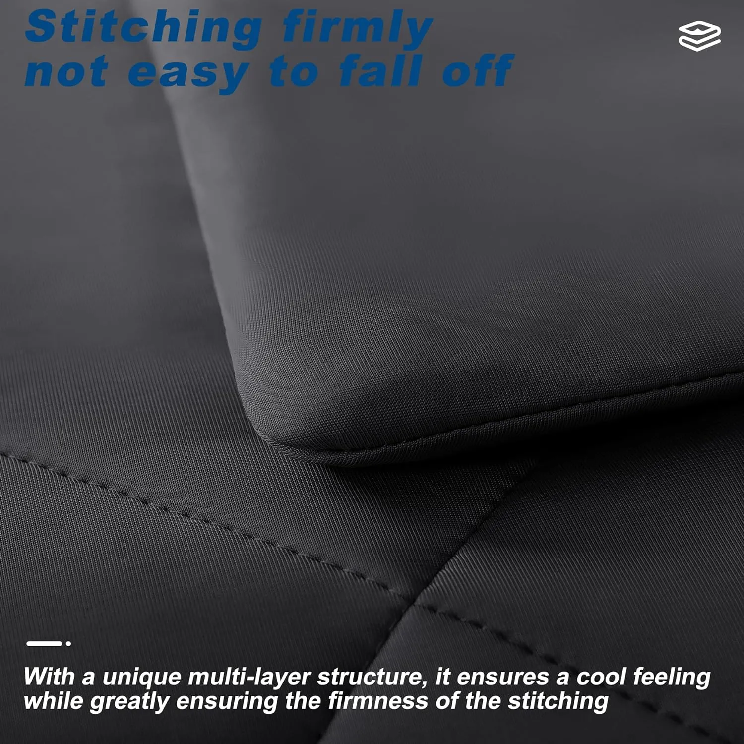 Cooling Comforter Queen Size, Double-Sided Cold Tech Fabric Quilted Bed Comforters Cooling Blanket for Hot Sleepers, Breathable Lightweight Summer Bedding, All-Season Ice Blanket, Black