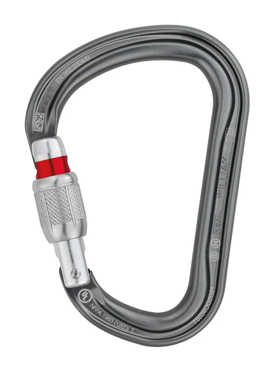 Copy of Petzl Carabiner WILLIAM Screw Lock Silver