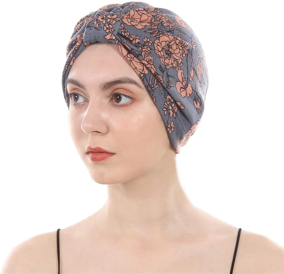 Cotton Turbans Satin Liner Double-Layered Beanie Chemo Cap Sleep Bonnet ……