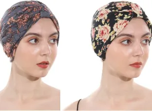 Cotton Turbans Satin Liner Double-Layered Beanie Chemo Cap Sleep Bonnet ……