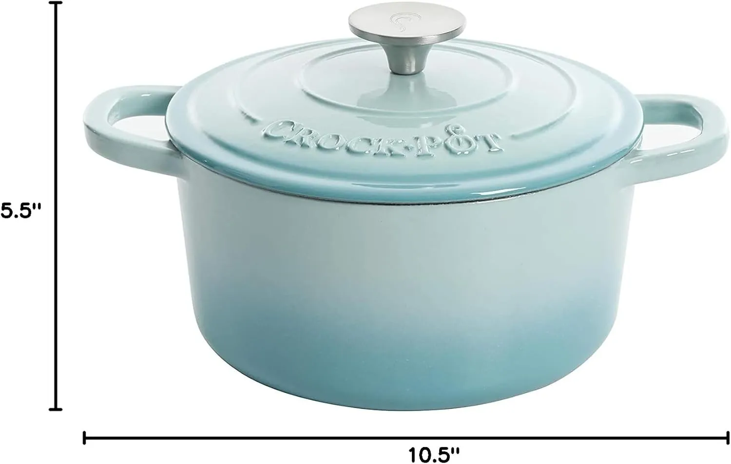 Crock-Pot Artisan Round Enameled Cast Iron Dutch Oven, 7-Quart, Aqua