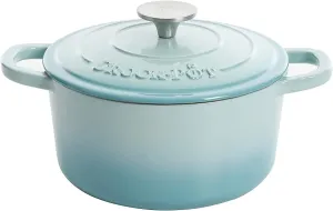 Crock-Pot Artisan Round Enameled Cast Iron Dutch Oven, 7-Quart, Aqua