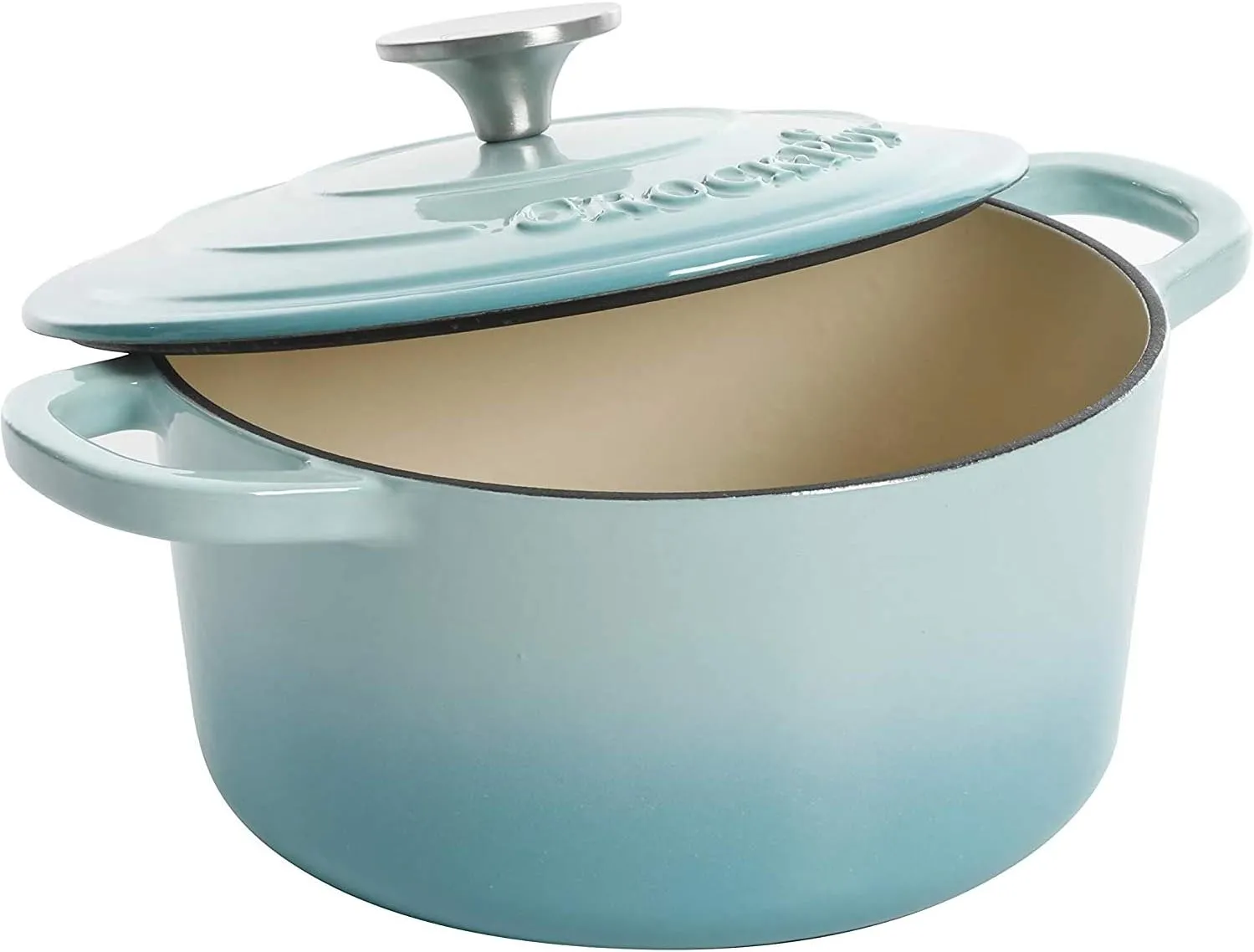 Crock-Pot Artisan Round Enameled Cast Iron Dutch Oven, 7-Quart, Aqua