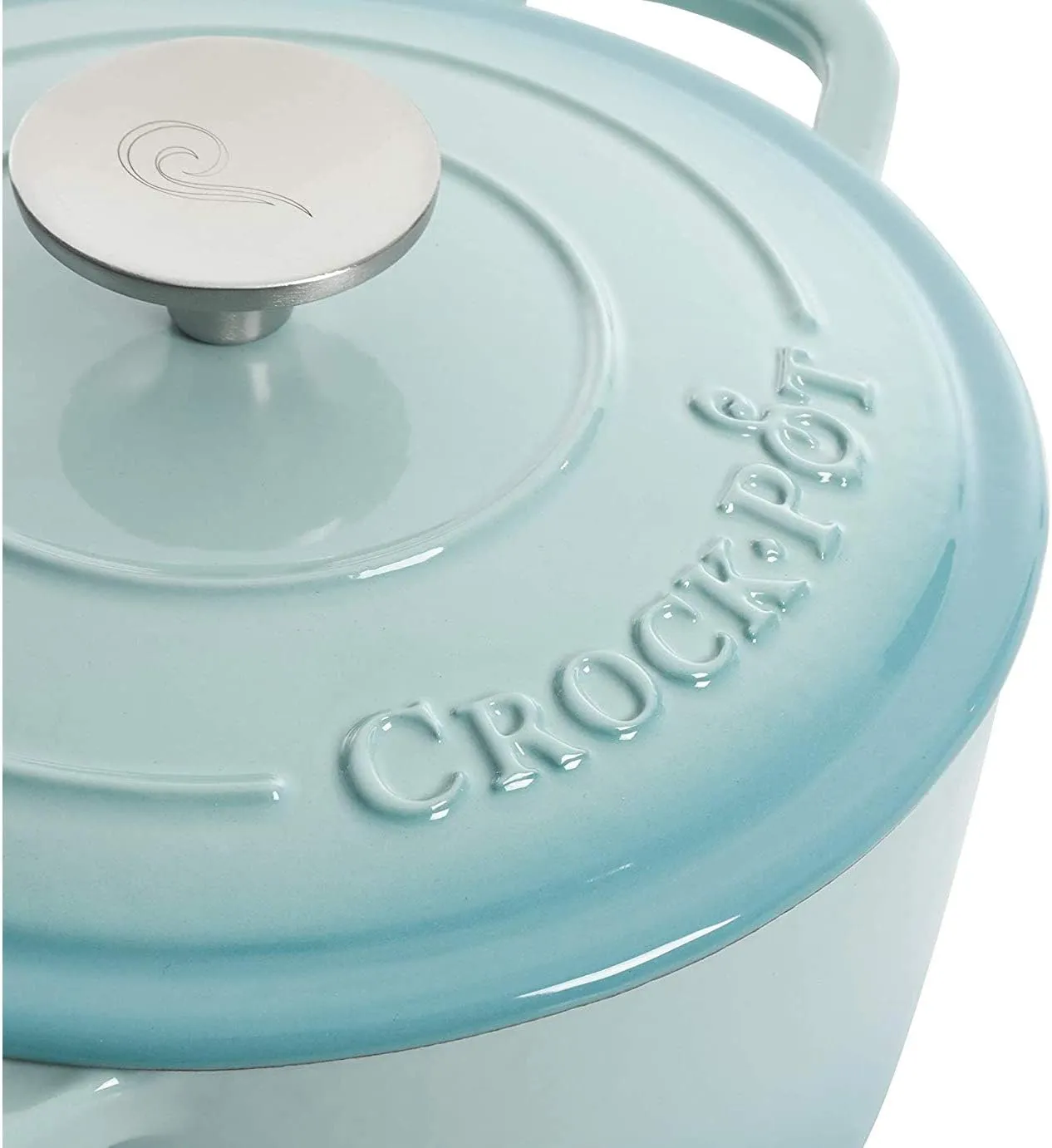 Crock-Pot Artisan Round Enameled Cast Iron Dutch Oven, 7-Quart, Aqua
