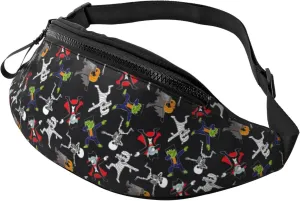 Crossbody Fanny Packs for Women Men - Zombie Mummy Skeleton Travel Belt Bag Running Waist Bag for Women Men